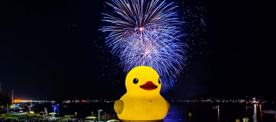 Worlds Largest Duck Lights the Night at Toronto Harbour Over Canada Day Weekend Illuminated by Chroma-Q Studio Force luminaires