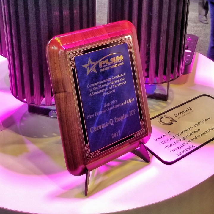 Chroma-Q Inspire XT Wins a 2017 PLSN Gold Star Product Award